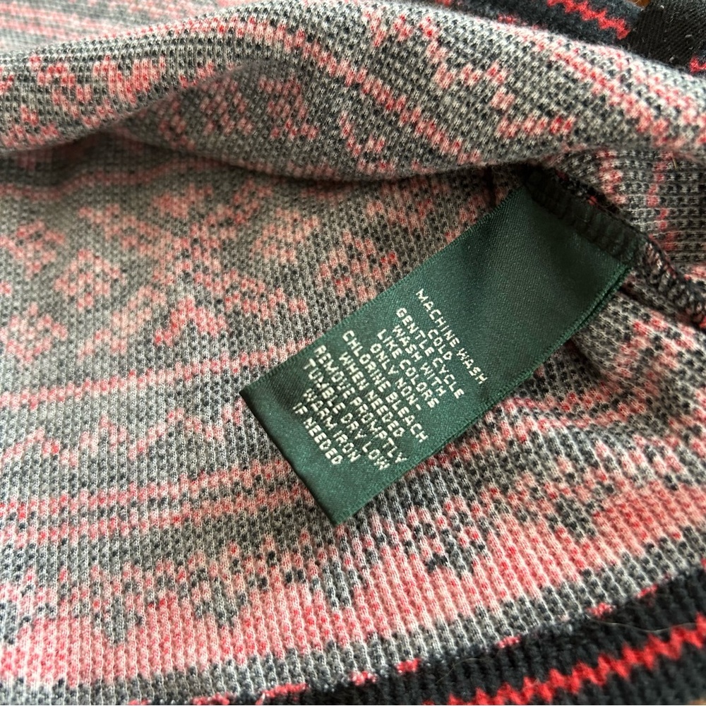 Lauren Ralph Lauren Active Nordic Waffle Knit Thermal 1/4 Zip Pullover Small - Picture 13 of 13